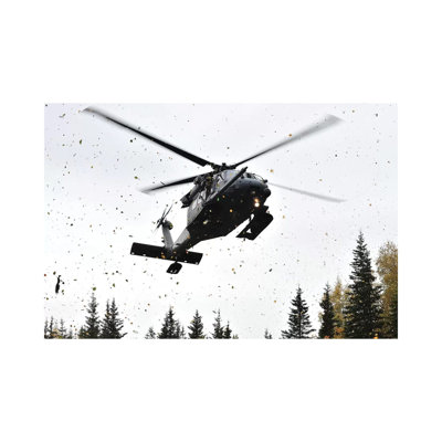 An HH-60G Pave Hawk Helicopter Prepares For Landing 1 Piece Wrapped Canvas Wall Art