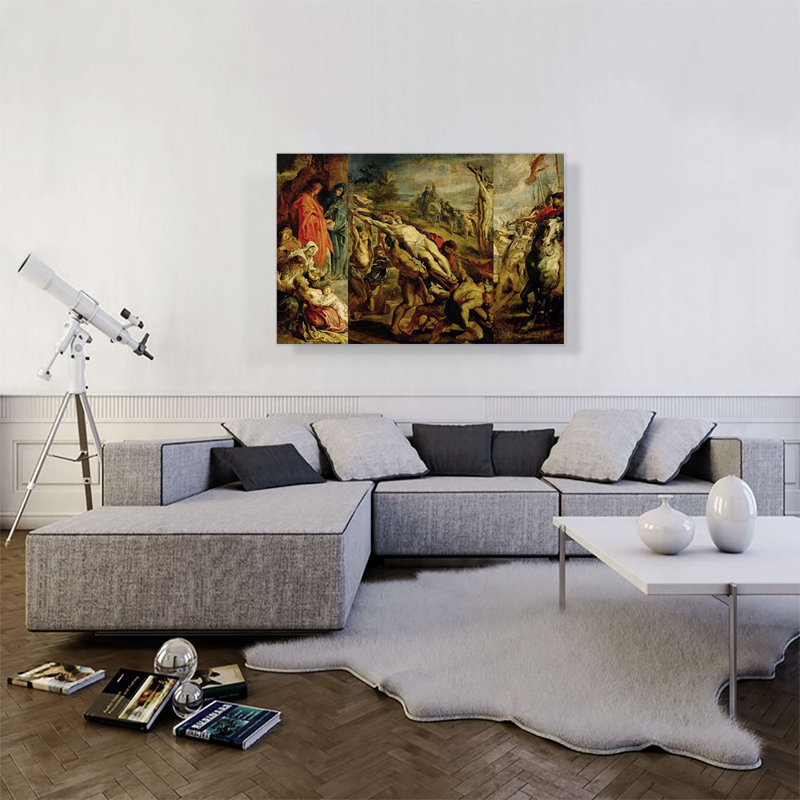 " The Elevation Of The Cross 1609 " by Peter Paul Rubens Painting Print, 26" H x 40" W x 0.75" D