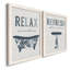 Palm Bath I - Ensemble de 2 encadrements d'art textuel sur toile-779011586-779011590