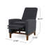 Fauteuil club inclinable manuel large en bois
