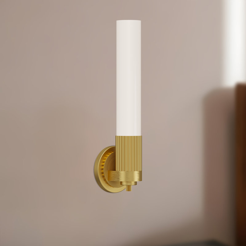 Brushed Gold Outdoor Direct Wired Wall Sconce