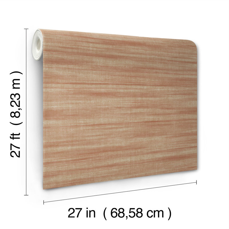 Brushed Linen Abstract Wallpaper Double Roll, Brick
