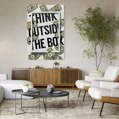 Pensée à l'extérieur de la boîte, art mural contemporain abstrait