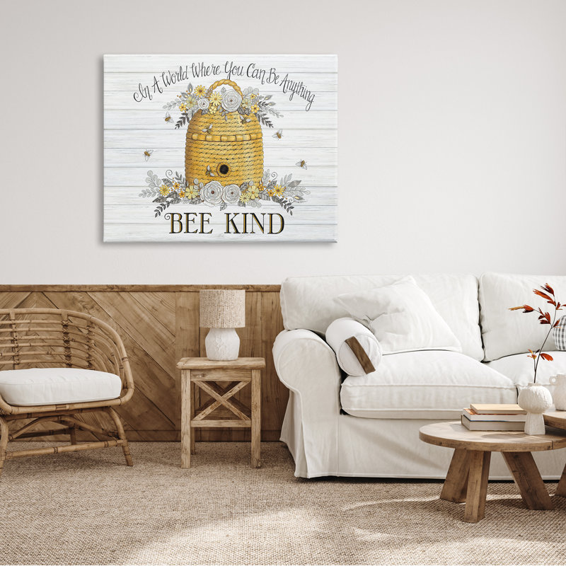 «In A World Bee Kind», impression graphique, H 36 po x l 48 po x P 1,5 po, Toile tendue