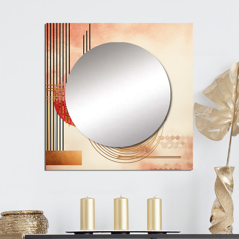 Jathushan - Miroir mural géométrique moderne pour salon, 23 po x 23 po