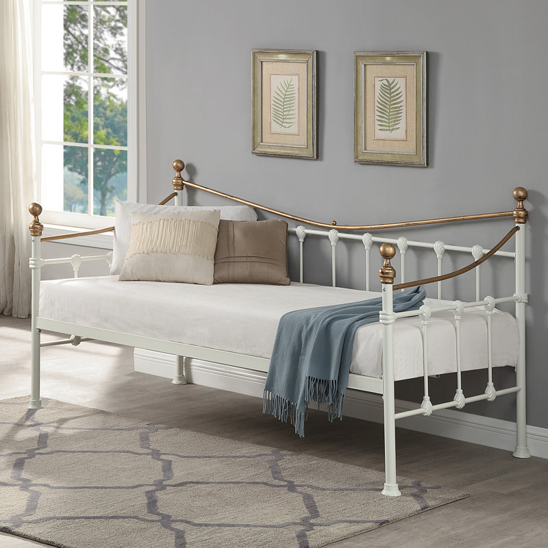 Angelina Metal Daybed, White