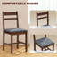 Ensemble de salle à manger 5 pièces en bois massif pour 4 personnes, table de cuisine de style campagnard avec chaises rembourrées pour petits espaces, salle à manger, coin repas