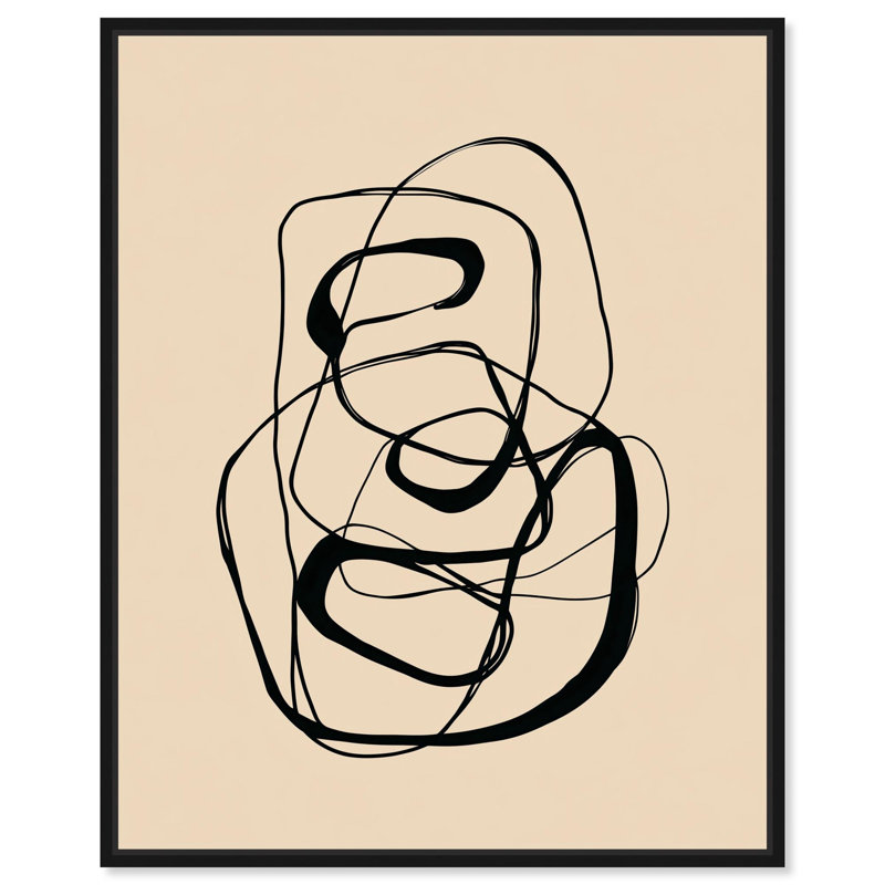 Décoration murale abstraite «Flowing Form» par Art Remedy, cadre noir, 16 x 20, H 21 po x l 17 po, Cadre noir