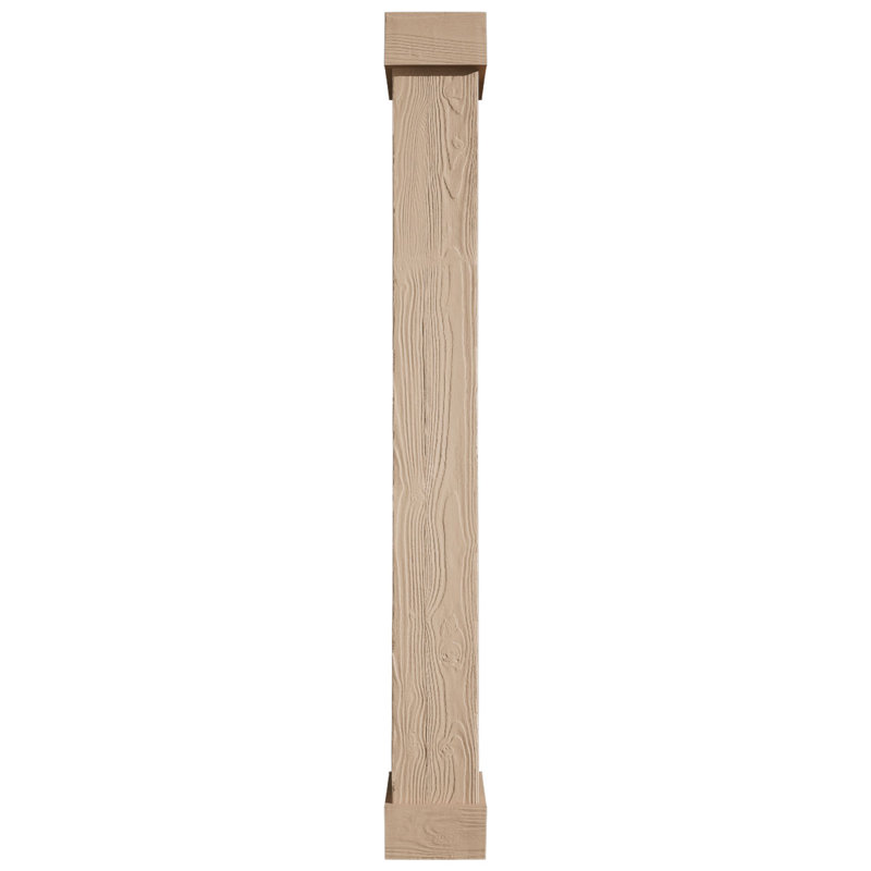 Enveloppe de colonne carrée Timberthane, H 216 po x l 10 po x P 10 po, Standard standard et base, Sablé