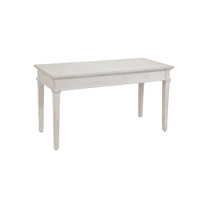 Ilfracombe Solid Wood Writing Desk, Antique Cobblestone White