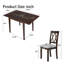 Ensemble de salle à manger brun extensible 5 pièces, ensemble de table de salle à manger pliable pour petits espaces, avec table à abattants et 4 chaises rembourrées-1444577685