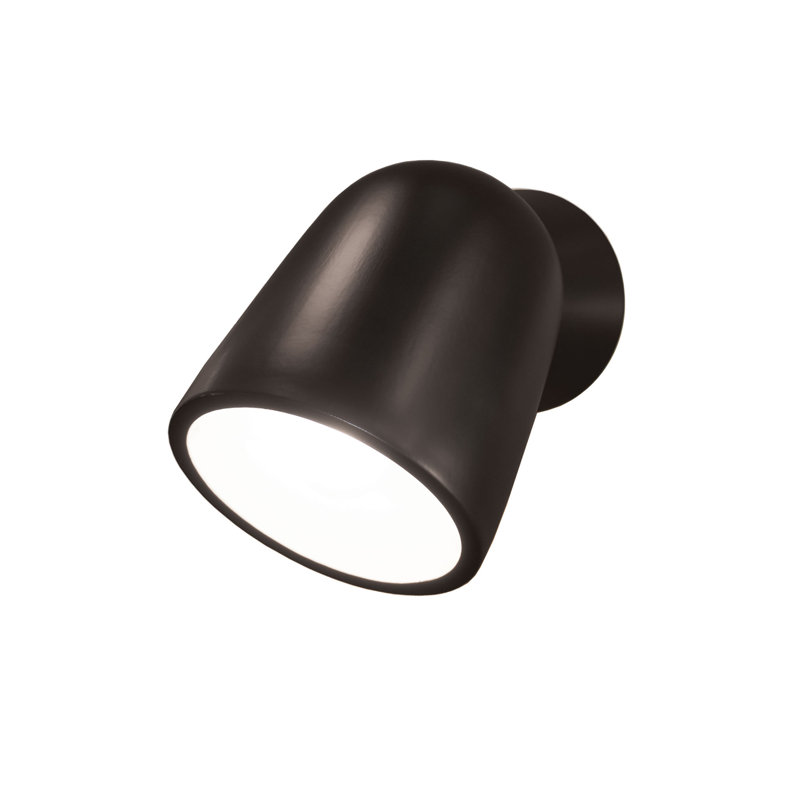 Baleskie Ceramic Wall Light, Carbon Matte Black, No