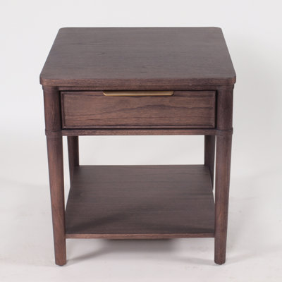 Clair Solid Wood End Table with Storage