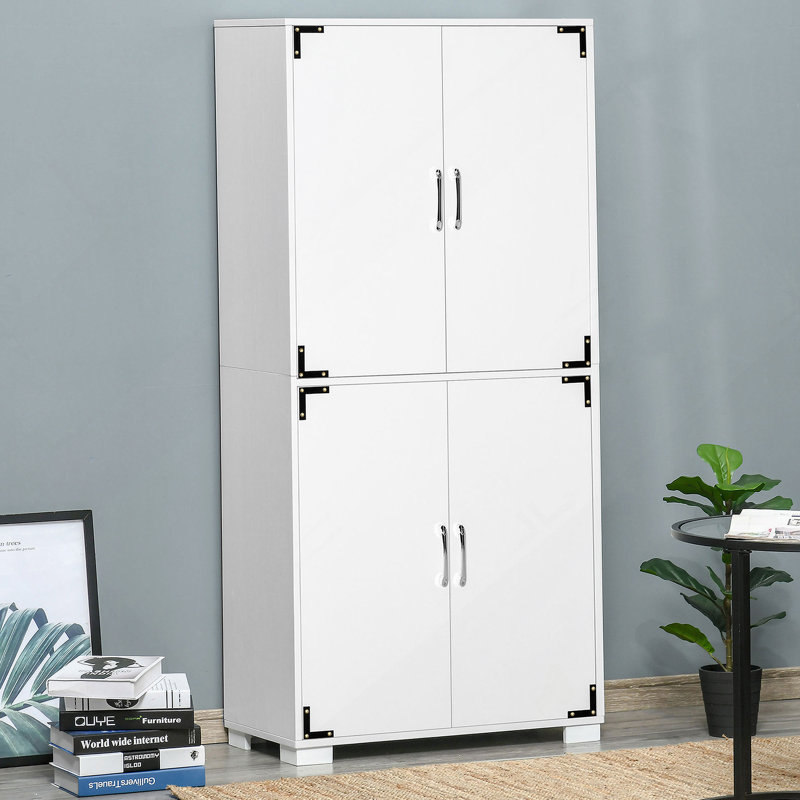 Garde-manger industriel blanc avec placard et tablettes