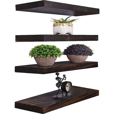 Cordario 4 Piece Wood Floating Shelf
