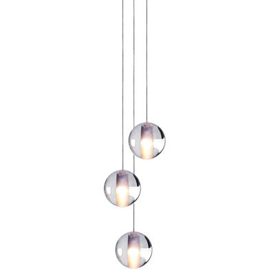 Luminaire suspendu en forme de globe à 3 lumières DEL