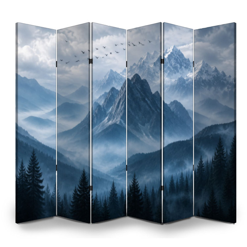 6 panneaux de paravent pliant Royal Misty Mountain