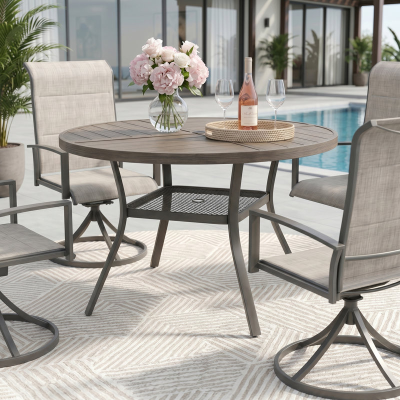 Ensemble repas pour 4 personnes avec chaises pivotantes 360 °, Noir/gris