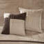 Couette beige double avec - Solution de literie complète 7 pièces en suédine luxueuse pour votre chambre