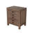 Rustic Farmhouse Style 3-Drawer Nightstand With Cup Pulls And Integrated Charge Station, Small Bedside Table