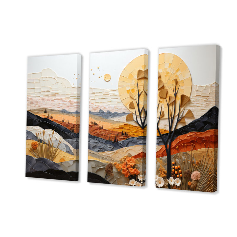 Canyon Mirage I sur toile, 3 pièces, H 28 po x l 36 po x P 1 po