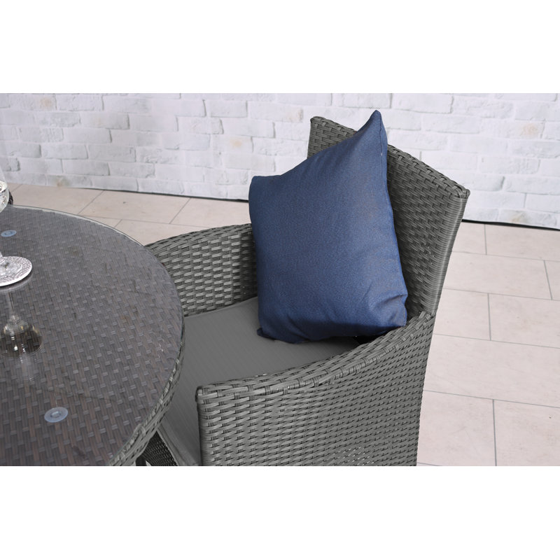 Nevada 4 Seater KD Round Dining Set, Grey