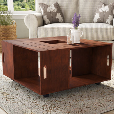 Wheel Coffee Table with Storage