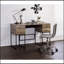 Rustic Oak & Black Finish Wirting Desk W/ USB Port
