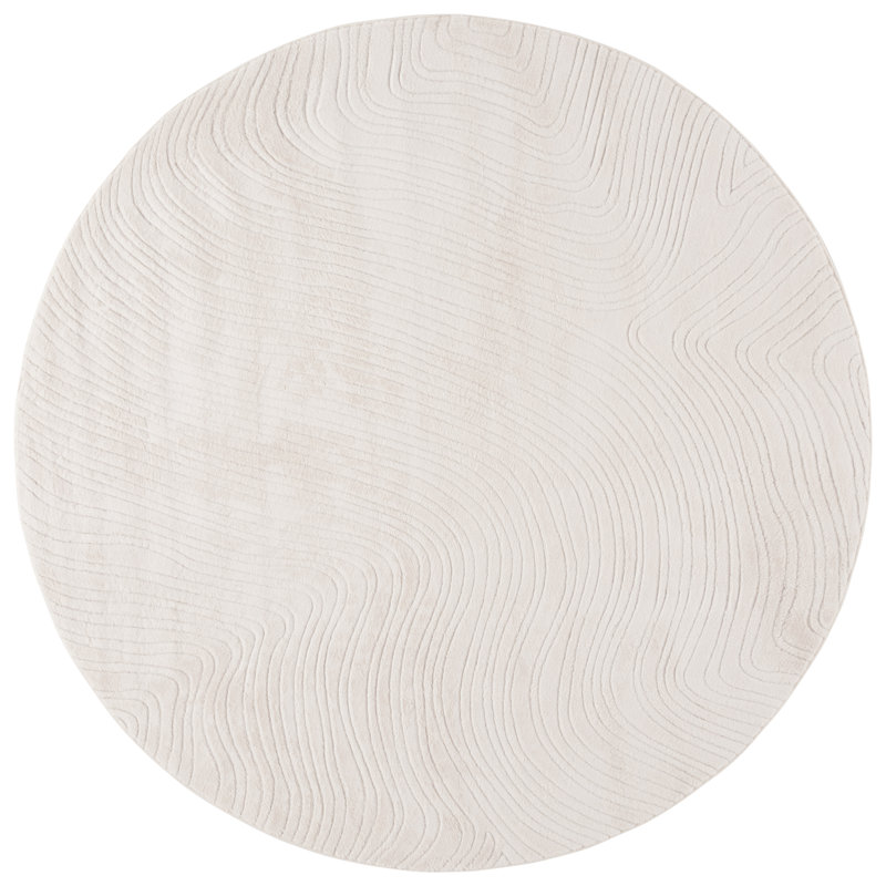 Derenik Performance Machine Washable Abstract Rug, Round 6"