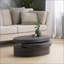 Table basse moderne rotative noire pour le salon, surface extensible et design polyvalent