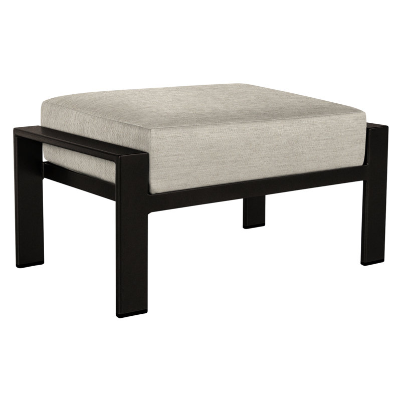 Studio Outdoor Ottoman, Stitches Slate, Carbon Black