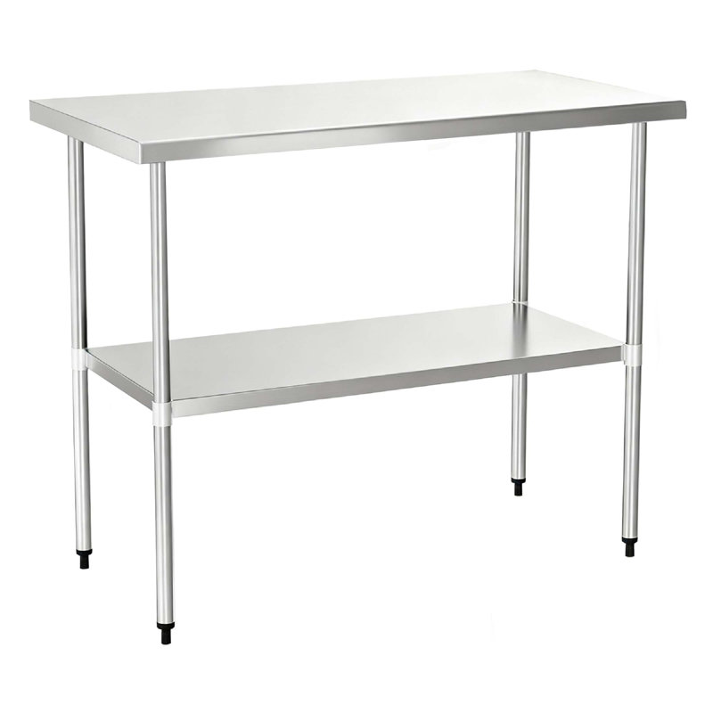 Durable 18-Gauge Stainless Steel Commercial Work Table With Undershelf For Efficient Kitchen Use