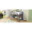 Lit mezzanine avec bureau en L, garde-robe et tablettes de rangement-228288118-228288119