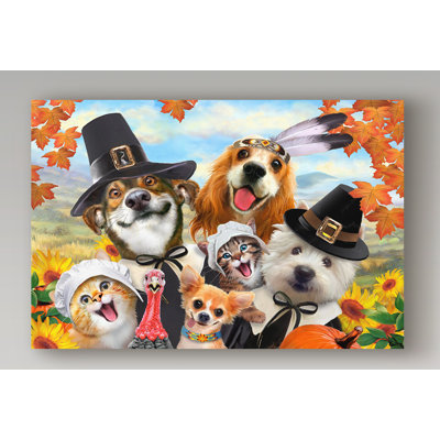Autumn dogs-impression d’art graphique sur toile tendue
