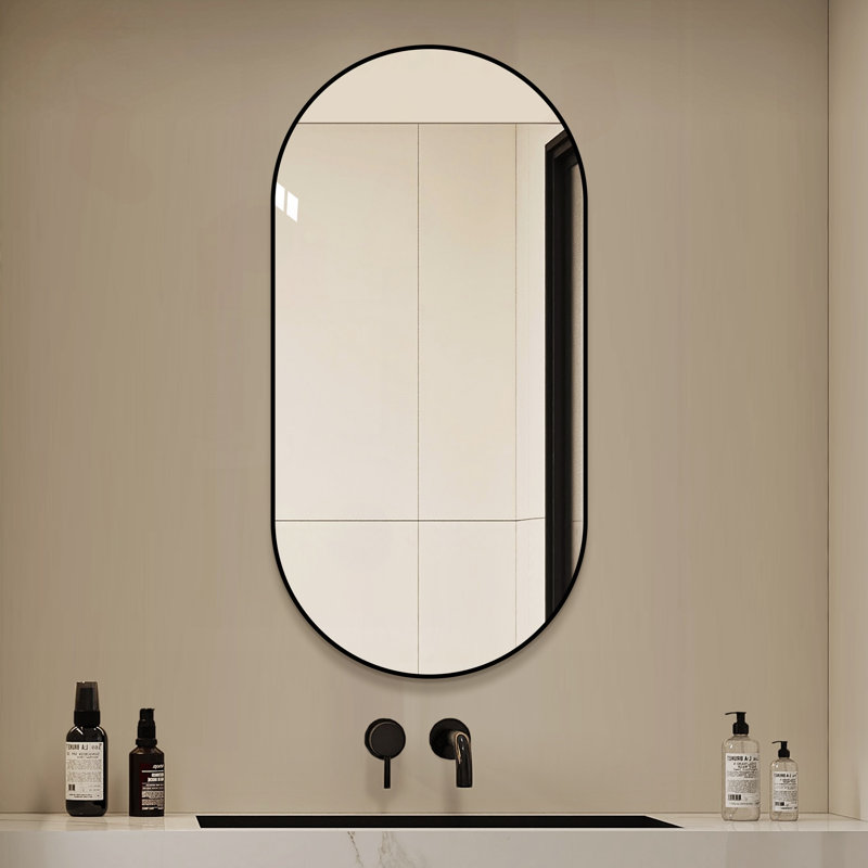 48 x 24 Inch Black Bathroom Vanity Mirror