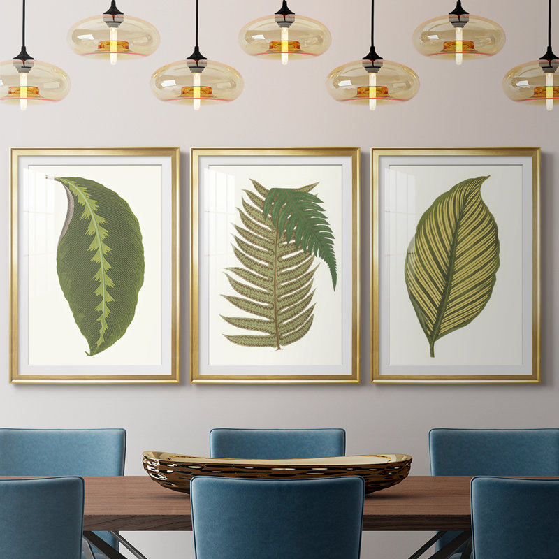 3 feuilles, H 19 po x l 45 po, Doré