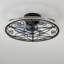 Ventilateur de plafond rustique à cage noire avec éclairage, ventilateur de plafond à cage Farmhouse avec télécommande, plafonnier à profil bas à DEL pour le salon de la cuisine de la chambre à coucher