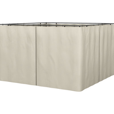 10' X Gazebo Sidewall Curtains, Beige With And Hooks, For Outdoor Pergola Privacy , Hooks & Straps, Cabanas, Blocks Heat Provides