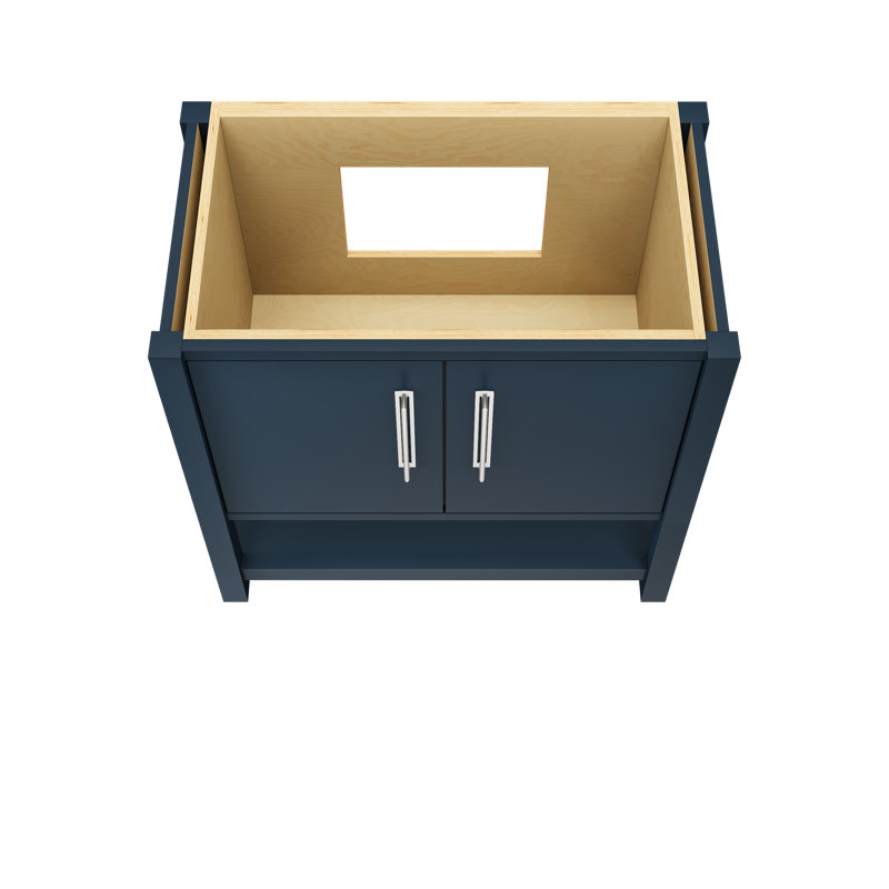 Kiawah Single Bath Vanity, Hague Blue, Polished Chrome, 36"