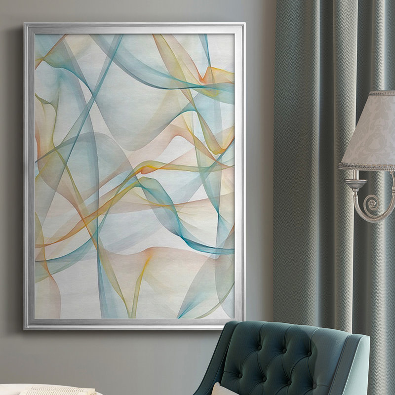 Destinay Curves and Waves IV - reproduction de cadre photo, Argent, H 24,5 po x l 18,5 po x P 1 po