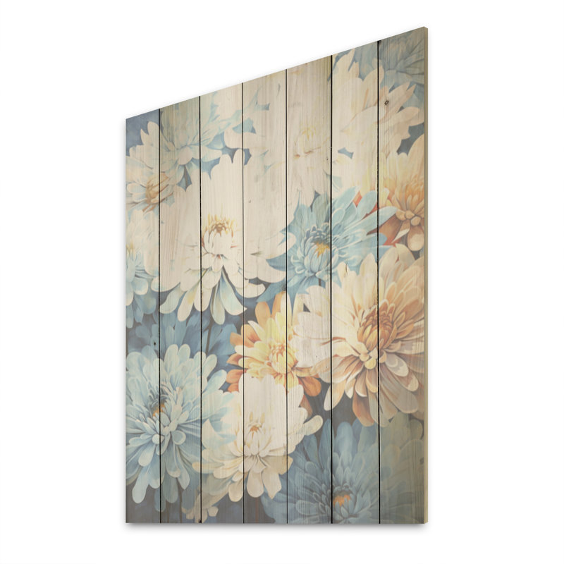 Minimalisme, peinture de maman en bleu et or - Art sur bois de pin naturel, H 32 po x l 24 po