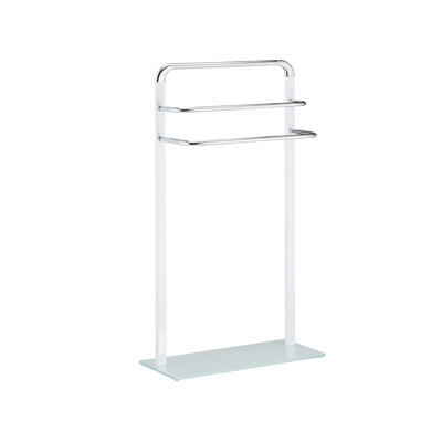 Chromed Metal 3 Rail Blanket Ladder Silver