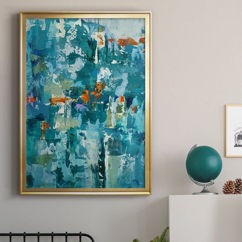 Reticent I, reproduction encadrée de qualité supérieure - prête à être accrochée, Or, H 42,5 po x l 30,5 po x P 1 po