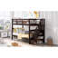 Lit superposé simple au-dessus de simple avec rangement et barrière de sécurité pour chambre à coucher, dortoir-1666886391