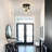 3-light Glass Black Semi Flush Mount