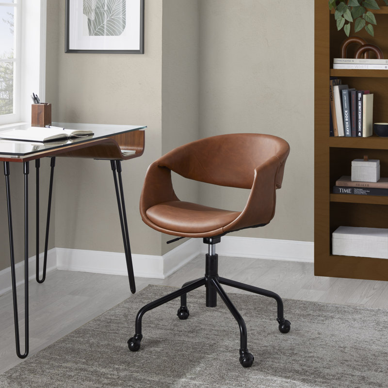 Arshad Upholstered 4-Star Task Chair, Black, Black