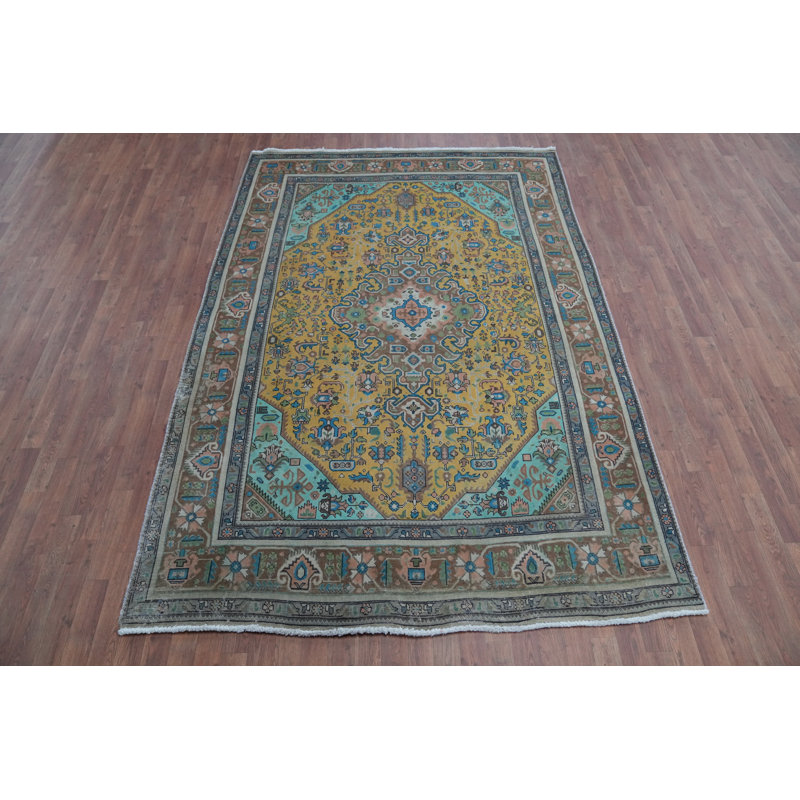 Tapis traditionnel jaune 6 x 9