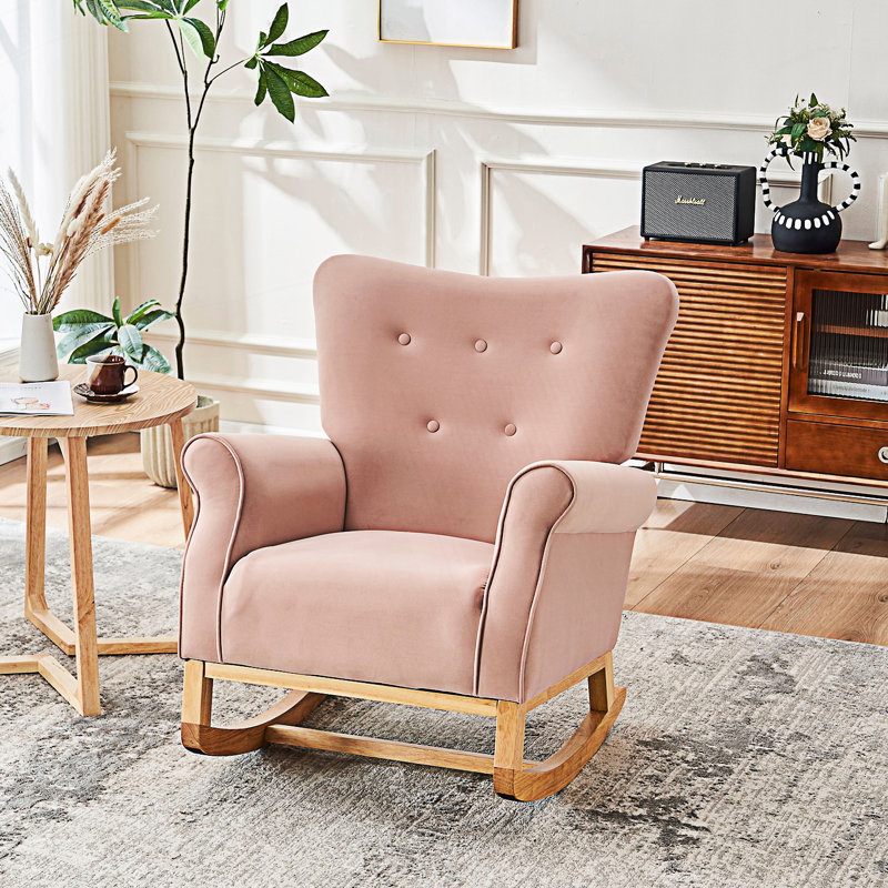 Chaise berçante à haut dossier, chaise de chambre de bébé, chaise berçante confortable et fauteuil à haut dossier moderne