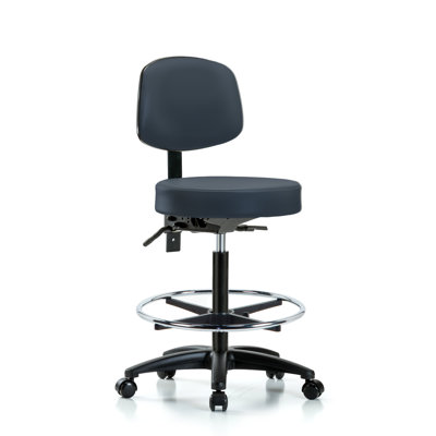 Yessenia Backed Adjustable Height Ergonomic Lab Stool with Footrest