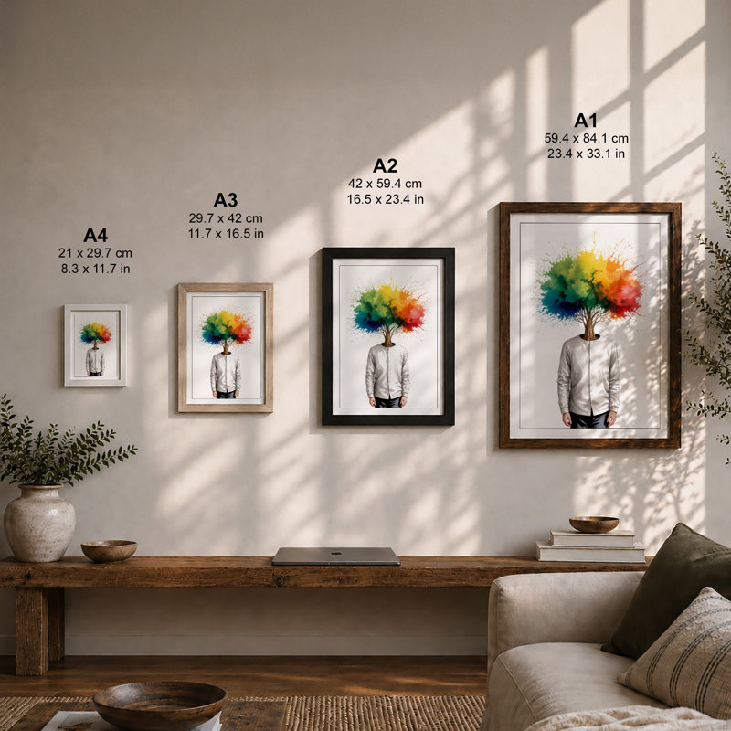 Thoughts in Motion Modern - Framed Print, Unframed, A2 - 59.4 x 42.0 cm